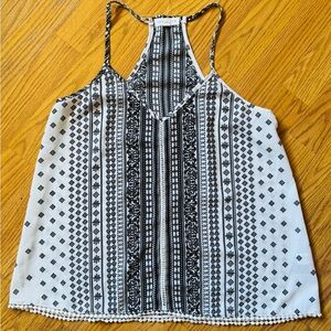 Black and White Patterned Women's Top